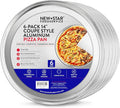 New Star Foodservice Restaurant-Grade Aluminum Pizza Pan, Baking Tray, Coupe Style, 14-Inch, Pack of 6