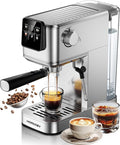 20 Bar Espresso Coffee Machine with Rapid Cold Brew Tech, Milk Frother, Touch Screen Control, Compact Water Tank, Ideal for Lattes, Cappuccinos, Americano, Home & Office(Sliver)