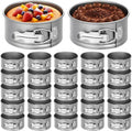 Sunnyray 25 Pcs 4 Inch Springform Pan for Baking Mini Cheesecake Pans with Removable Bottom Nonstick Leakproof Round Cake Mold Spring Form Molds for Mini Cheesecake Pizza and Quiches (Grey)