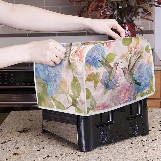 Hummingbird Kitchen Blender Cover Toaster Cover 2 Slice Washable Kitchen Accessories Flower Pattern Small Appliance Protector Dustproof Covers