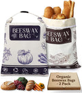 2 Pack Organic Beeswax Bread Bags for Bread & Sourdough, XL Organic Linen Reusable Bread Storage Bag with Removable Double Bags for Easy Cleaning, Food-Safe, Plastic-Free, Keeps Bakes Fresh Longer | Reusable, Non-Plastic, Removable Bags, Eco-Friendly