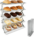 5 Tier Collapsible Cooling Rack with Adjustable 6 Setting Design stackable wire rack for baking sheet for Cookies Baking Gifts for Women