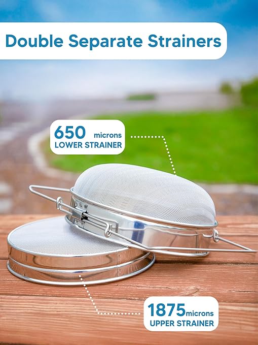 10 PCS Honey Harvesting Beekeeping Tool Kit, 5 Gallon Bucket with Gate, 50 Pairs Gloves, 58-90% Brix Scale Range Honey Moisture Tester, Honey Pail Kit Gate Strainer Uncapping Knife Scraper