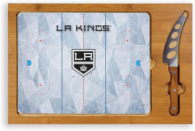 PICNIC TIME NHL unisex-adult NHL Icon Glass Top Cutting Board & Knife Set