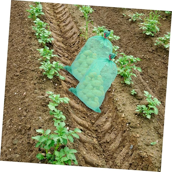 Ciieeo 50pcs Multifunctional Mesh Produce Bags Reusable Storage Bags Breathable Drawstring for Vegetables Fruits