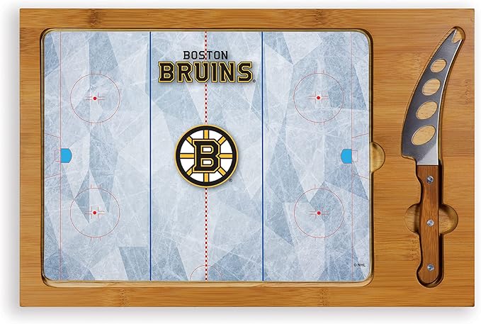 PICNIC TIME NHL unisex-adult NHL Icon Glass Top Cutting Board & Knife Set