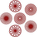 Smithcraft Melort Red Silicone Trivets for Hot Dishes, Pots and Pans, Round Trivet Mat Hot Pads for Kitchen Decor, Silicone Heat Resistant Mats for Countertop, Table&Quartz Top Set 6