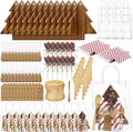 Potchen 12 Set Christmas Kitchen Gifts Wood Cheese Board Fork Spoon Butter Spreaders Dish Cloth Thank You Card Ribbon and Gift Bags for Merry Christmas Cooking Serving Xmas Utensils Gifts (Tree)