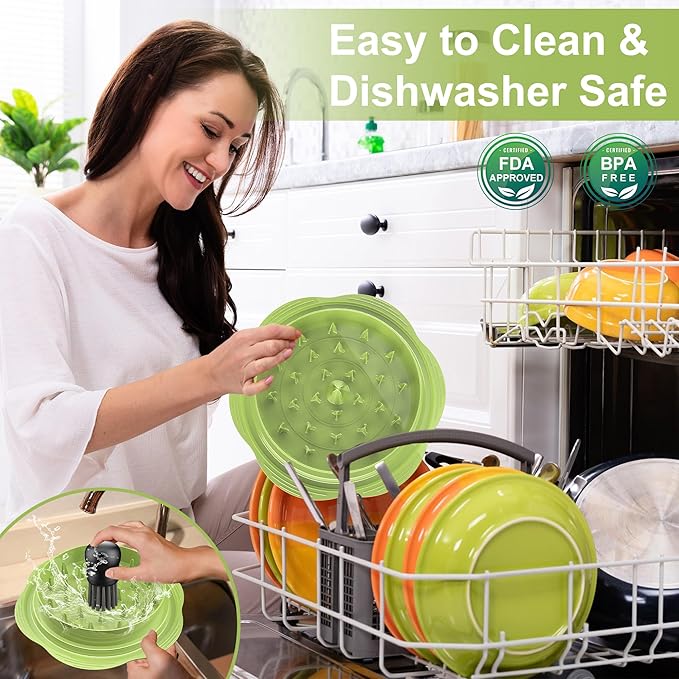 SURETIVIAN Chicken Shredder Large Chicken Breast Shredder Tool Twist with Brush&Fork, Visible Meat Shredder Machine, Anti-Slip Strip, Ergonomic Handle, BPA Free, Pork Beef Chicken(Matcha)