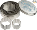 Ateco Fluted Edge Hexagon Cutters in Graduated Sizes, Stainless Steel, 5 Pc Set