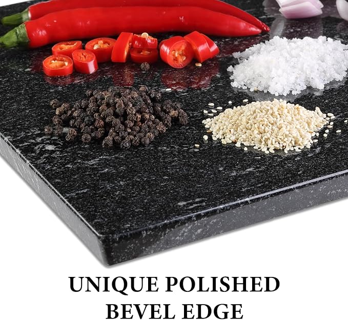 Koville Brazilian Natural Granite Cutting Board for Kitchen, 16x20inch Extra Large Hand Crafted Stone Slab for Cheese, Charcuterie, Pastry Board - Wedding Gift, House Warming Gift