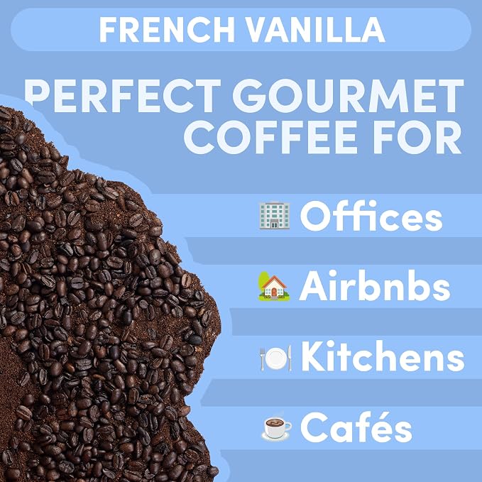 2 lb French Vanilla Ground Coffee | Vanilla Flavored Coffee Medium Roast | Bulk Smooth Sweet Ground | Specialty Grade | 32 oz