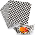 Spakon 1000 Sheets Wax Deli Paper Sheets for Food 12 x 12 Inch Checkered Dry Waxed Deli Basket Liners for Sandwich Wrapping, Food Basket Liners, Picnic party(Black-white)