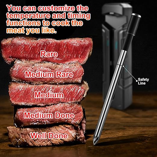 Digital Meat Thermometer, Food Thermometer for Cooking and Baking, Instant Digital Waterproof Meat Thermometer for Grill, Wireless Thermometer for Kitchen Cooking Food