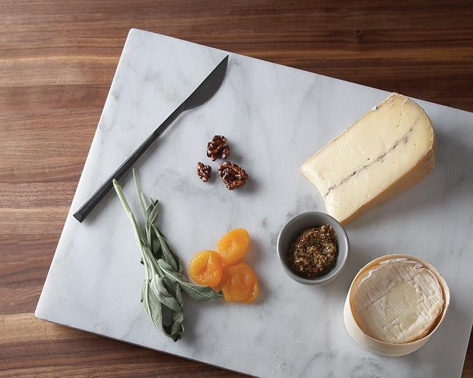 Fox Run Marble Pastry Board, 16" x 20" Natural White Marble Dough Board | Large Marble Board | Baking Essential | Perfect for Dough & Pastries | Marble Charcuterie Board | Naturally Cool & Nonstick