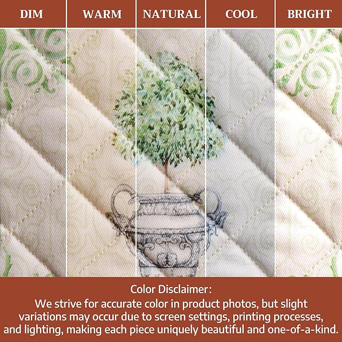 Maison d' Hermine Pot Holders 100% Cotton Heat Resistant Potholders 8" x 8" Hot Pads with Loop BBQ Cooking Baking Gifts for Mothers Day Handling Hot Pans Spring/Summer (Pack of 1, Jardin Du Roy)