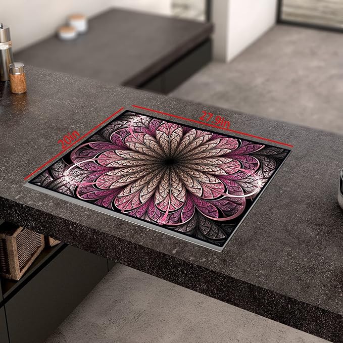 Electric Stove Cover Glass Top Stove Cover Protector Stove Top Covers For Electric Stove Flat Top Natural Rubber Anti-Slip Coating Expands Usable Space (27.9x20)