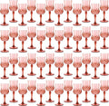 Plastic Wine Glasses, Plastic Goblets Vintage Style Cordial Unbreakable Drinking Glasses, Reusable Drinkware for Wedding Reception, Grand Event Party Supplies (48, Rose Gold)