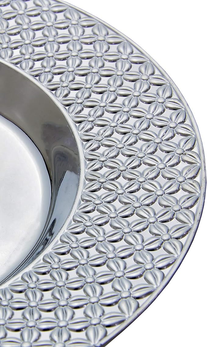 Exquisite 5.5 oz Disposable Plastic Kiddush Cup and Tatz Silver Cup and Saucer Set for Passover, Shabbat, Wedding, Brit and Year Round -10 Count - 5 Sets