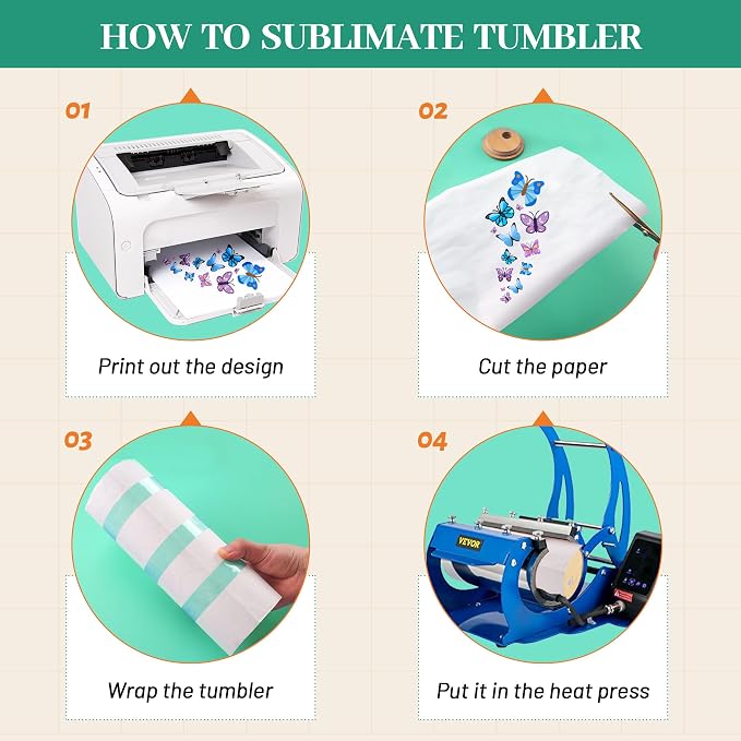 Joyclub Bundle of 8 Set Sublimation Tumblers and 8 Pack Sublimation Glass Cups