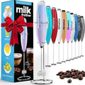 PowerLix Powerful Handheld Milk Frother With Stand Battery Operated Foam Maker Frother Wand For Coffee (Blue)