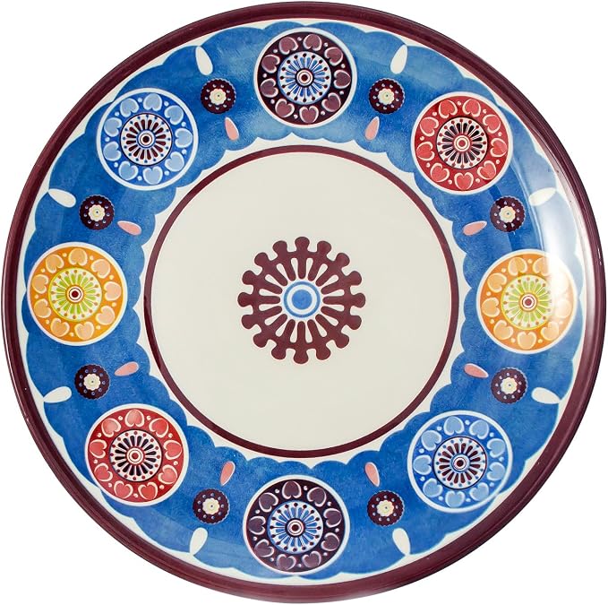 Tudor Royal Collection 24-Piece Premium Quality Round Porcelain Dinnerware Set, Service for 6 - SUMAYA Blue, See 10 Designs Inside!