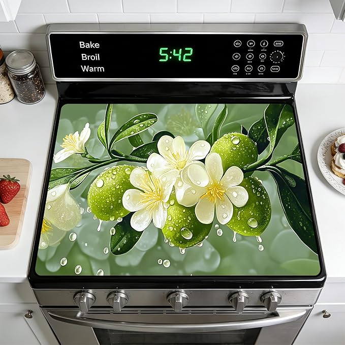 Stove Top Covers for Electric Stove: Heat Resistant Protector Glass Stove Top Expands Counter Space, Stylish Kitchen Decor (CH731)