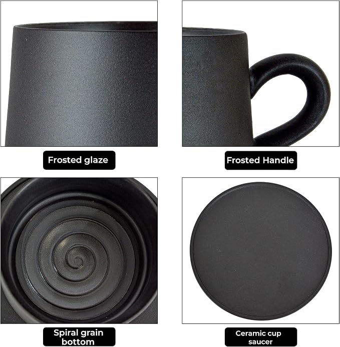 Ceramic Mug Set of 2, Coffee Mugs with Handle, 7.4 OZ Coffee Cups for Mother's Day,Thanksgiving Day, Gift for women, Dishwasher and Microwave Cups
