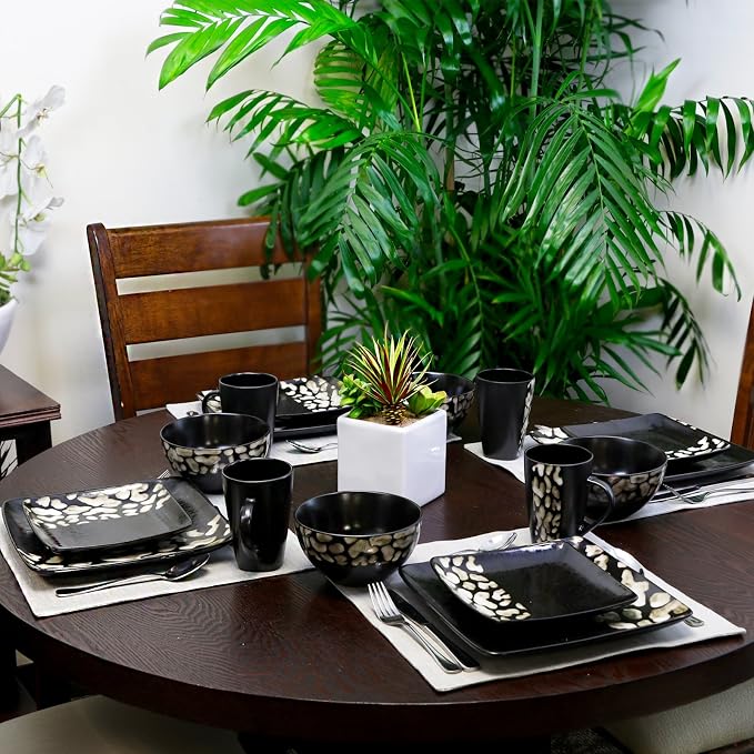 Elama's Savannah 16 Piece Stoneware Dinnerware Set