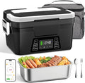 Vabaso Cordless Electric Lunch Box for Adults, App Control Heated Lunch Box with Detachable Battery, 1.2L Self Heating Lunch Box with Timer, Memory & Auto Keep Warm for Work Travel Outdoor