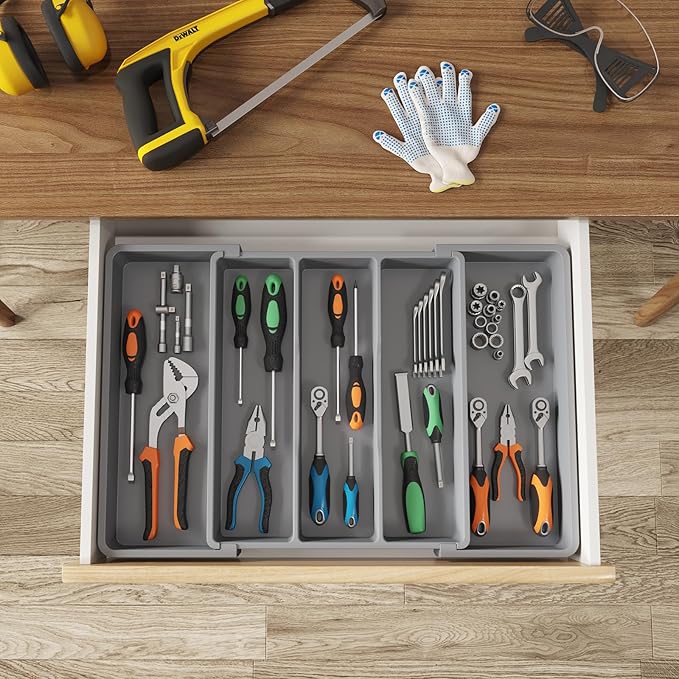 Lifewit Silverware Drawer Organizer Expandable Cooking Utensil Tray