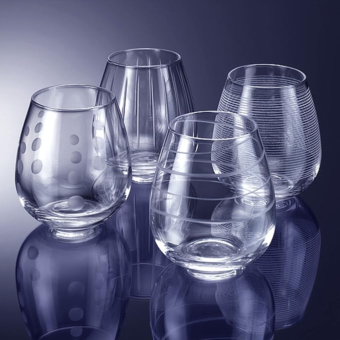 Mikasa Cheers Stemless Wine Glass, 14-Ounce, Set of 4