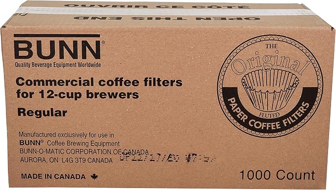 BUNN 2.5 Liter Stainless Steel Airpot 12-Cup Commercial Coffee Filters, 1000 count