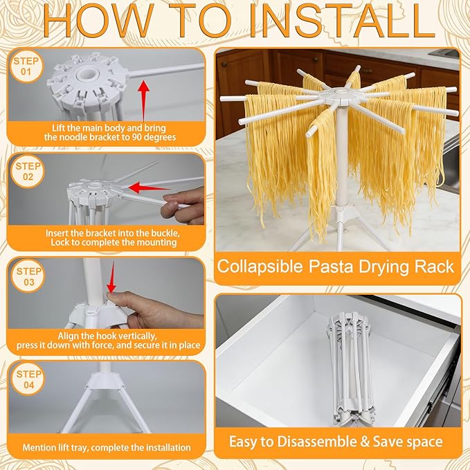 10pcs Pasta Making Tools, Wood Pasta Making Kit with Pasta Drying Rack,Rolling Pins,Gnocchi Board,Dough Cutter,Ravioli Cutter,Pasta Stamps,Making Dumplings .Pasta Making Accessories for Home