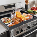 WOLKI Noodle Board Stove Covers for Gas Burners, 30"L x 22"W x 2.4"Th Heavyweight Stove Top Covers for Electric Stove, Buil-in Handles, RV Stove Cover, Wooden Serving Tray, Black