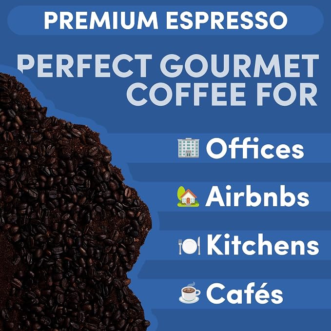Espresso Whole Bean Coffee | Dark Roast Coffee Beans | Bold Strong Beans for Espresso Machines | Specialty Grade | 12 oz