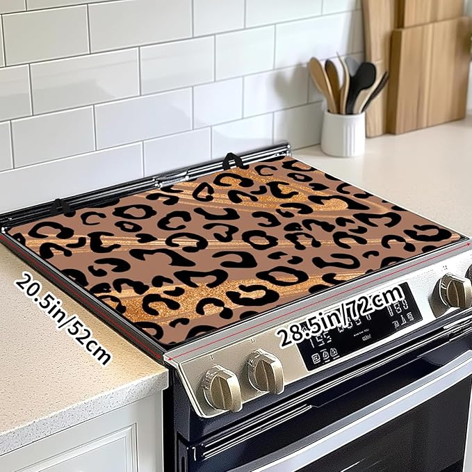 Decorative Electric Stove Top Covers, Heat Resistant Silicone Stove Cover Mat, Stove Top Protectors for Electric Flat Glass Stoves, Adds Extra Counter Space for Small Kitchens and Apartments