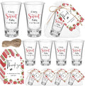 Pickmesh 25 Sets Sweet Strawberry Baby Shower Shot Glasses for Guests Include Acrylic Clear Shot Glasses Sweet Barry Cards Organza Bags Favors for Gender Reveal Party Supplies