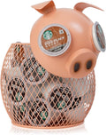 Made Easy Kit Coffee Pod Organizer - Home Coffee Bar Functional Décor - Café Station Countertop Storage Accessories (Pink Pig)
