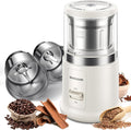 SHARDOR Quiet Coffee Grinder Electric, 70g Removable Bowl Spice Grinder for Coffee Beans, Seeds and Grains, Super Silent Grinding Mill with 60dB Low Noise, 2.5oz Capacity, White