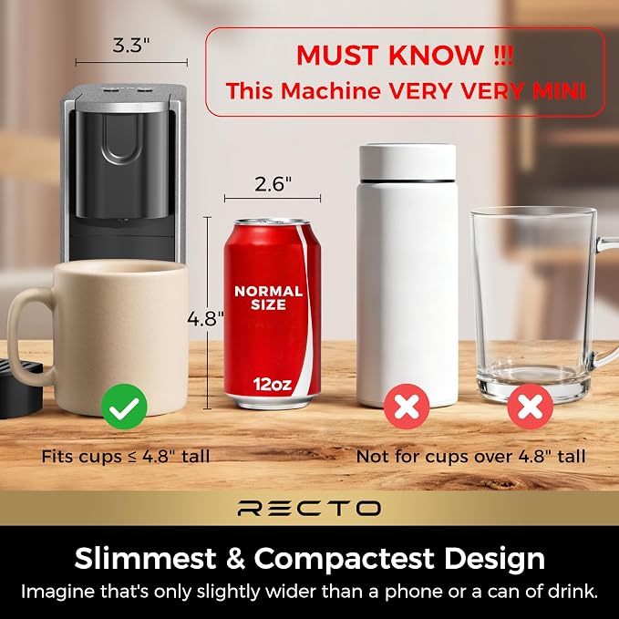 CHULUX RectoCafé Espresso Machine for Nespresso Original Capsule Pod, 20 Bar Professional Italian Pump Coffee Machine, Extra Mini Espresso Maker for Home & Office, Mystic Gray