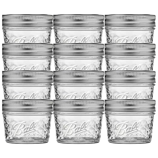 Ball Mason 4oz Quilted Jelly Jars with Lids and Bands, Set of 12