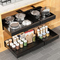 Pull Out Cabinet Organizer, Width Expandable (11.7"-19.7") Heavy Duty Slide Out Drawers Fixed with Adhesive Nano Film for Pots, Roll Out Shelf Storage For Kitchen,Pantry,Garage,Bathroom Storage