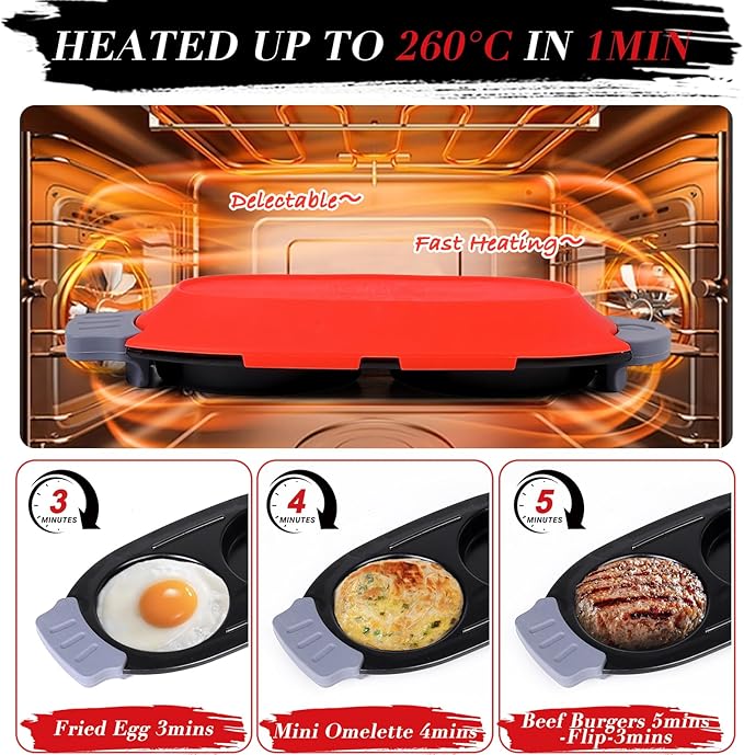 Microwave Egg Cooker Quick-Heat Egg Poacher for Breakfast Sandwiches Microwave Egg Fryer Dishwasher-Safe
