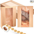 Honoson 300 Pcs Large Paper Bread Bags for Homemade Gift Giving, Sourdough Bread Bags with Window, Bakery Storage Tin Tie Tab Lock Cookie Packaging with Label Seal Stickers (Cute Style)