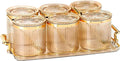 Acrylic Condiment Spice Jars,Condiment Spice Box With Lids and Spoons and Tray,Clear Plastic Condiment Canisters,Seasoning Box 6 Pack,Seasoning Box Set for Kitchen to Storage Salt,Paprika,Sugar