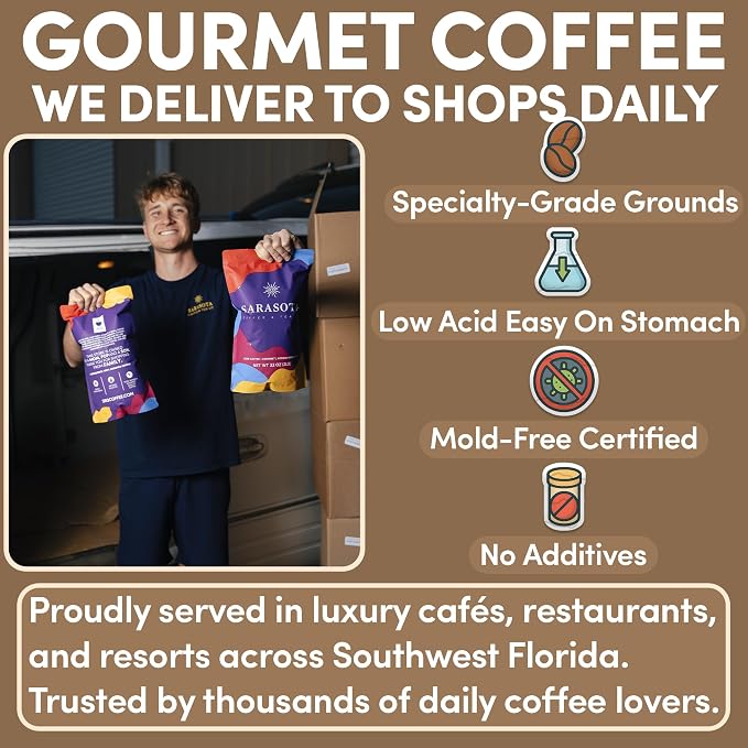 2 lb Vanilla Hazelnut Ground Coffee | Vanilla & Hazelnut Flavored Coffee Medium Roast | Bulk Sweet Nutty Flavored Ground | Specialty Grade | 32 oz