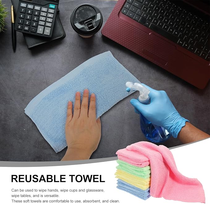12pcs Microfiber Kitchen Dish Towels Multipurpose Cleaning Cloths Bulk Absorbent Duster Towels for Household and Bathroom Use