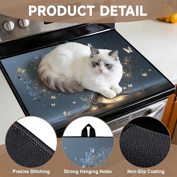 Stove Top Covers for Electric Stove: Heat Resistant Protector Glass Stove Top Expands Counter Space, Stylish Kitchen Decor (Tree of Life)