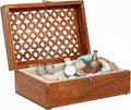 Mela Artisans Extra Large Wooden Keepsake Box | Medium Polish Memory box, Handcrafted Decorative Storage chest for Jewelry, Photos & Trinkets | Vintage Style storage Box | Trellis Design |10.5x7.5x4’’